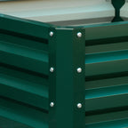 Galvanized Raised Garden Bed, Set of 2 Metal Planter Box with Open Bottom, All-Weather Steel Frame, Rust-Resistant, Easy-to-assemble, for Growing Vegetables, Flowers, Green