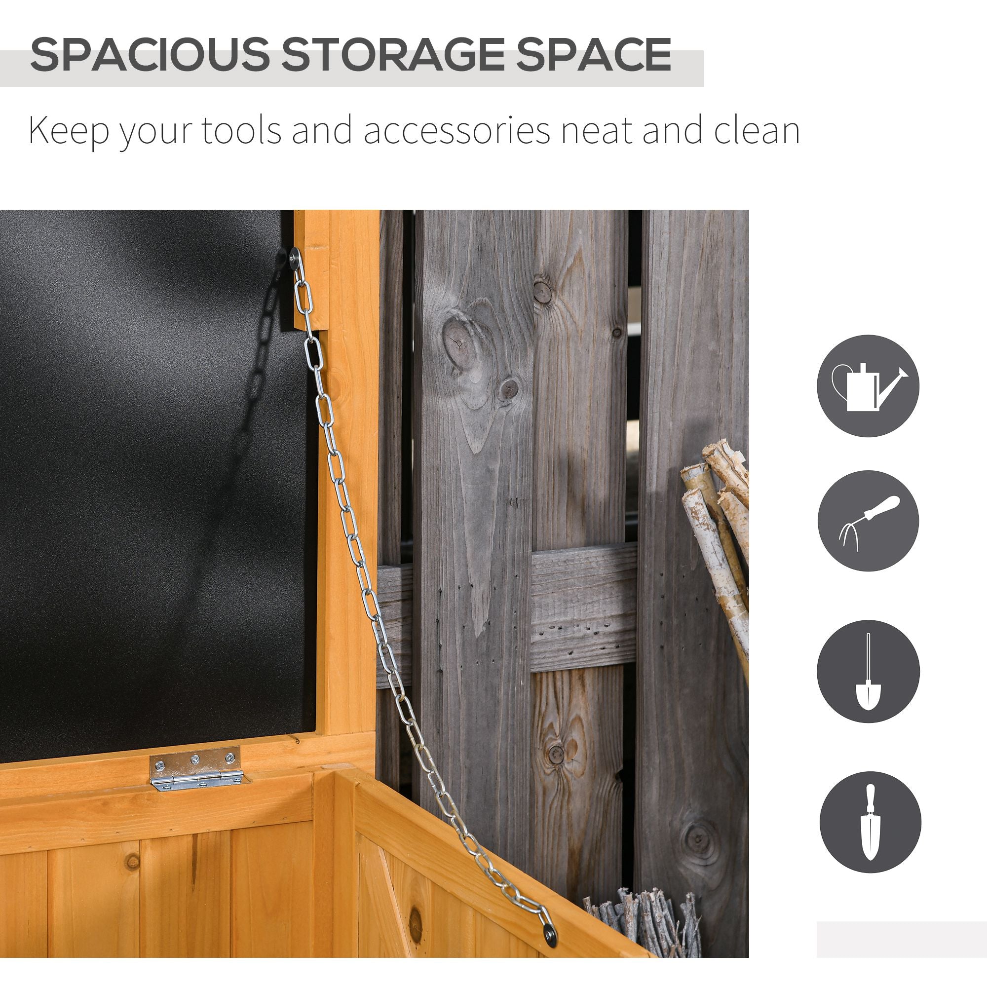 75 Gallon Wooden Deck Box, Outdoor Storage Container with Aerating Gap & Weather-Fighting Finish, Yellow