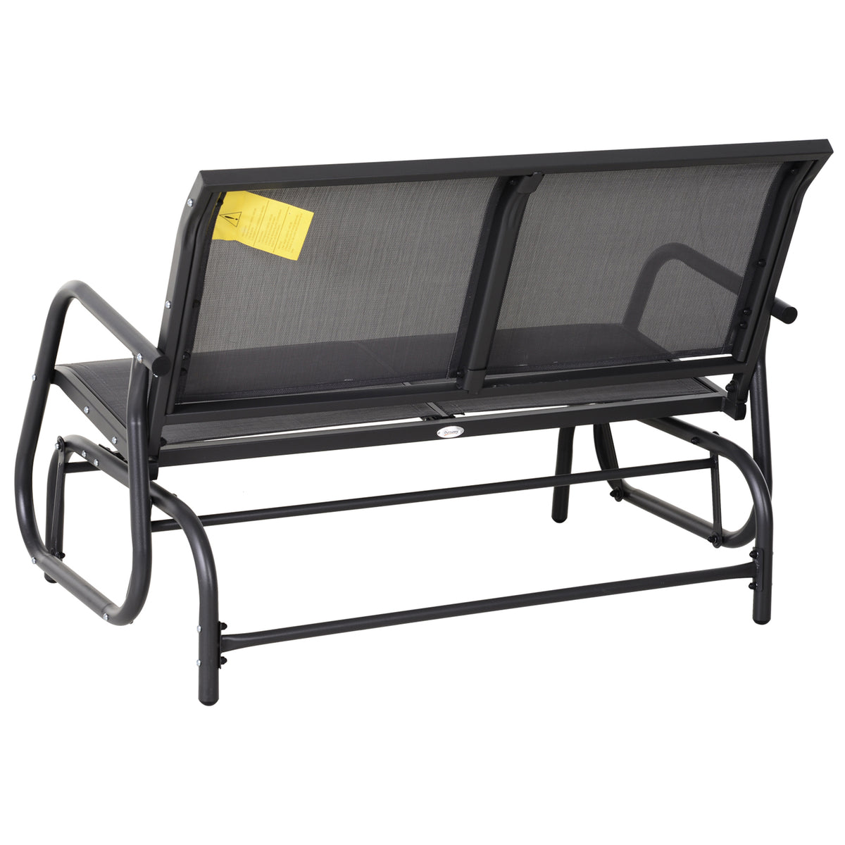 2-Person Outdoor Glider Bench Patio Double Swing Rocking Chair Loveseat w/Power Coated Steel Frame for Backyard Garden Porch, Grey