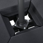 Umbrella Stand Fitting 2" Poles and Steel Base with 4 Fillable Plastic Weights, 4 Gal. Capacity Each - Black