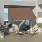 10' x 4' Manual Retractable Awning, Non-Screw Patio Awning, UV Resistant, for Window or Door, Coffee