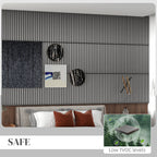 24"x24" Wood Panels for Wall, 4 Pack Acoustic Panels, Sound Absorbing Slat Wall For Interior Wall Decor, Home, Gray