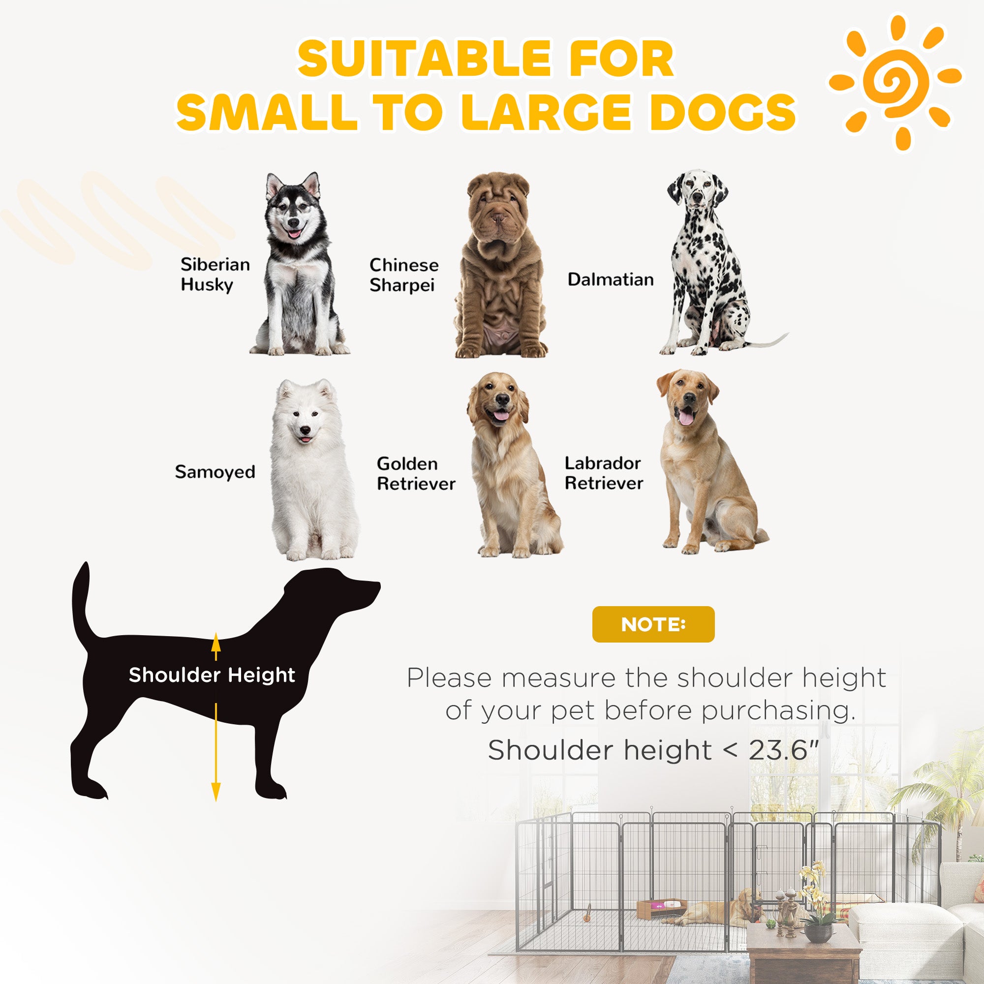 Dog Playpen for Indoor Outdoor, 24 Panels 39" H Puppy Playpen with Lockable Door, DIY Shape Pet Exercise Fence, Gray