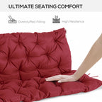 59" x 38" Tufted Bench Cushion for Outdoor Furniture, 3-Seater Replacement for Swing Chair, Patio Sofa/Couch, Wine Red
