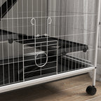 50" H Rolling Small Animal Cage with Hammock, Ferret Cage, Chinchilla Cage, Pet Habitat, wIth 4 Doors, Removable Tray