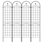 4 Pack Metal Garden Trellis for Climbing Plants with Galvanized Tubes, Easy Assembled Rustproof Plant Support, 80" L x 87" H, Black