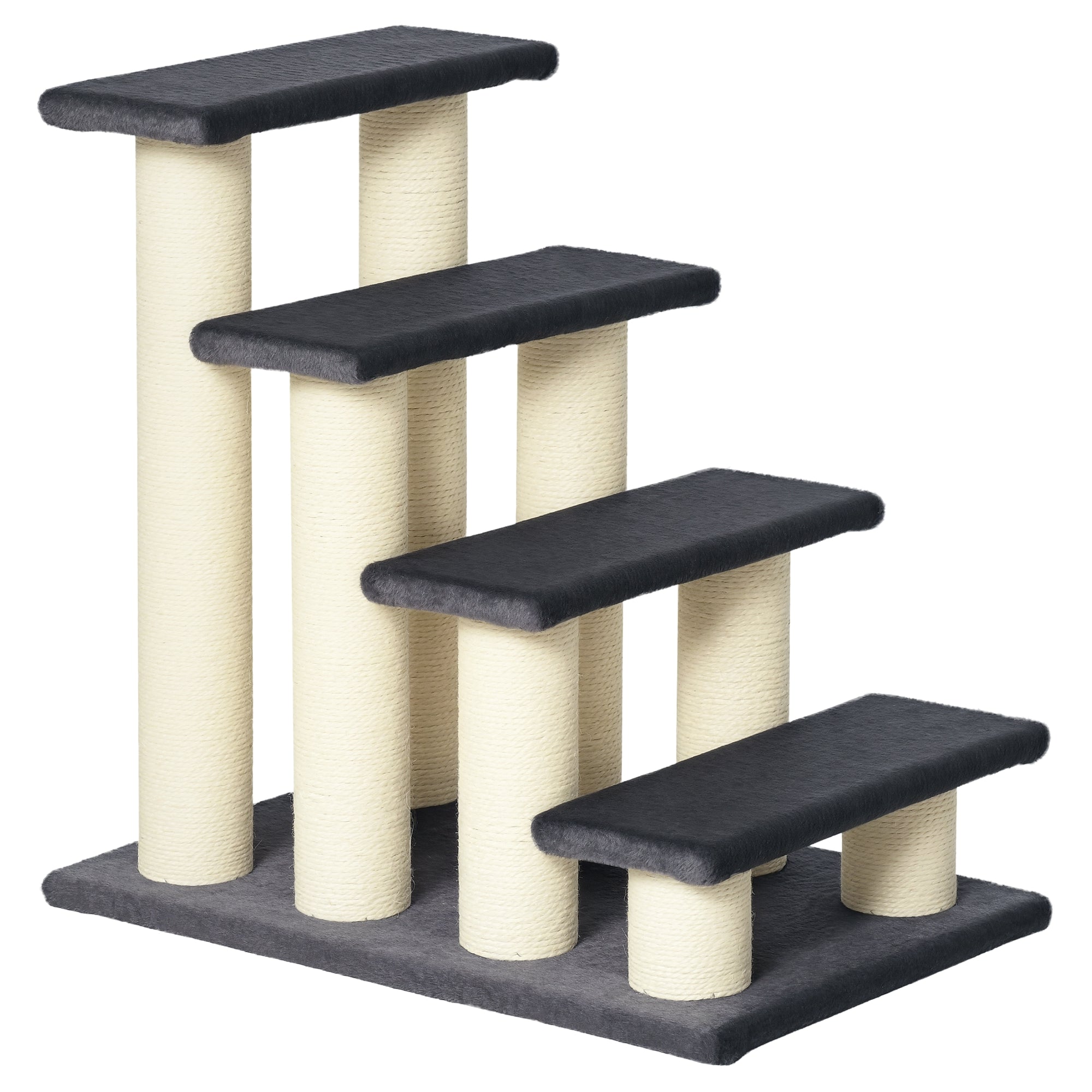 Cat Tree with 4 Steps for High Beds w/ Sisal Scratching Post