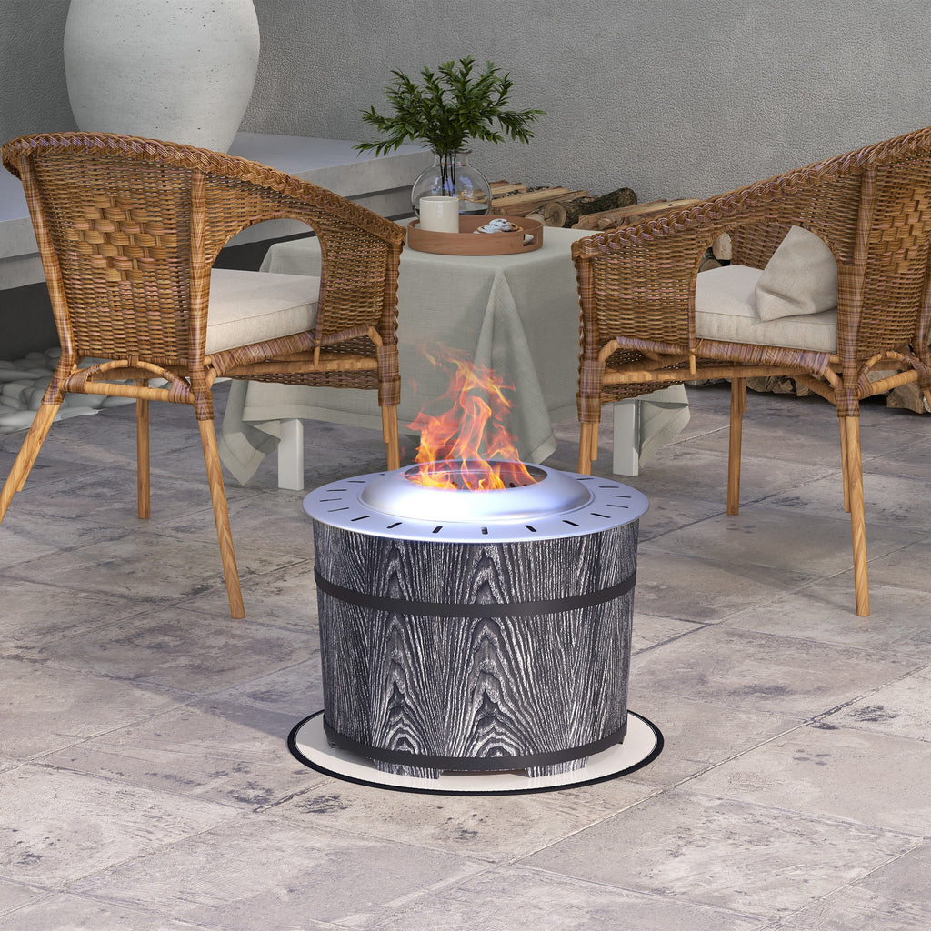 Smokeless Fire Pit, Portable Camping Bonfire Stove with Mat for Backyard, Patio, Picnic, Magnesium Oxide, Black