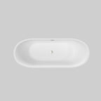 59" Acrylic Freestanding Bathtub with Unique Diamond-Pattern Exterior, Oval Soaking Tub for Bathroom, 59" L x 29.5" W x 23" H, Gloss White
