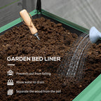 Raised Garden Bed with Legs and Cover, Metal Elevated Planter Box with Bottom Shelf and Liner for Vegetables, Green