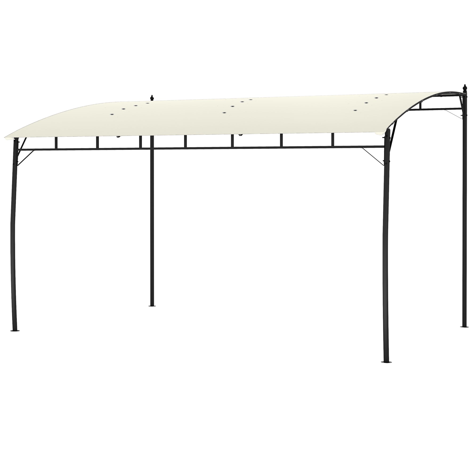 10' x 13' Outdoor Pergola Gazebo, Garden Sun Shade Shelter with Metal Frame for Porch, Patio, Deck, Backyard, Cream