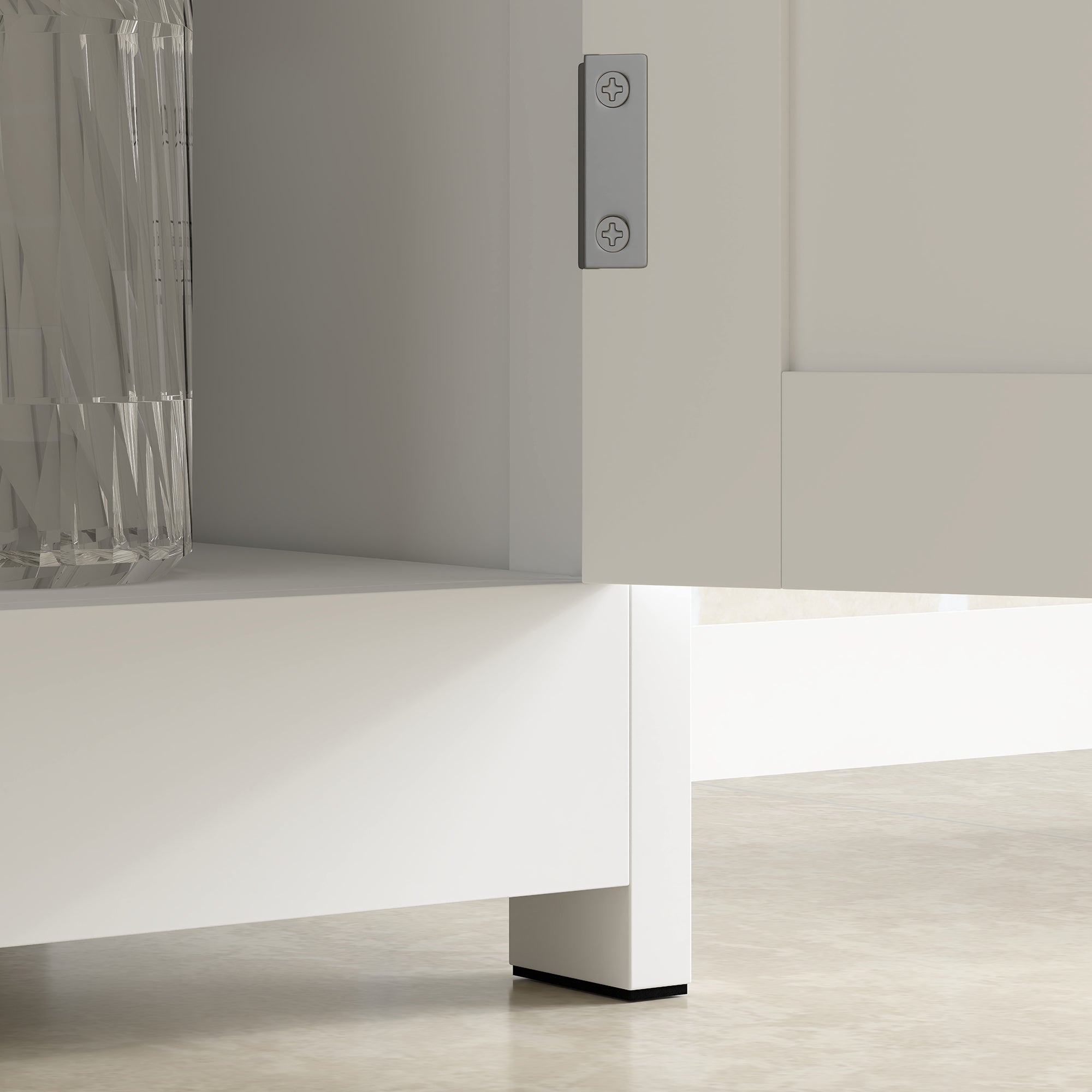 Bathroom Vanities Under Sink Storage Cabinet Cupboard with 2 Doors, 23.5" x 11.75" x 24", White