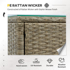5 Pieces Rattan Wicker Lounge Chair Outdoor Patio Conversation Set w/ Cushioned Chairs, Ottomans and Tempered Glass Top