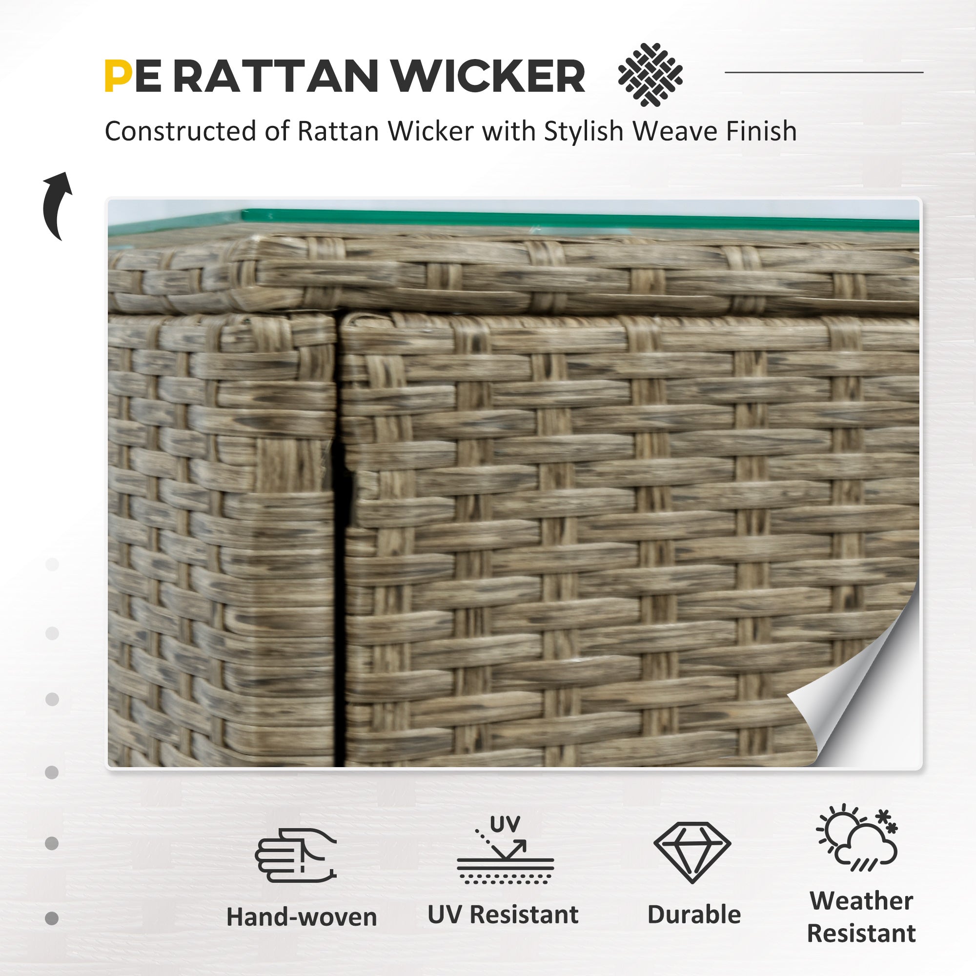5 Pieces Rattan Wicker Lounge Chair Outdoor Patio Conversation Set w/ Cushioned Chairs, Ottomans and Tempered Glass Top