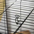 42" Ferret Cage, Small Animal Habitat Metal Pet Cage with Wheels Brakes, Hammocks, Hanging Tunnels, and 3 Doors, Black