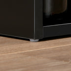 Modern Bar Table Counter Height Dining Table with 3 Storage Shelves for Kitchen, Dining Room, Living Room, Black