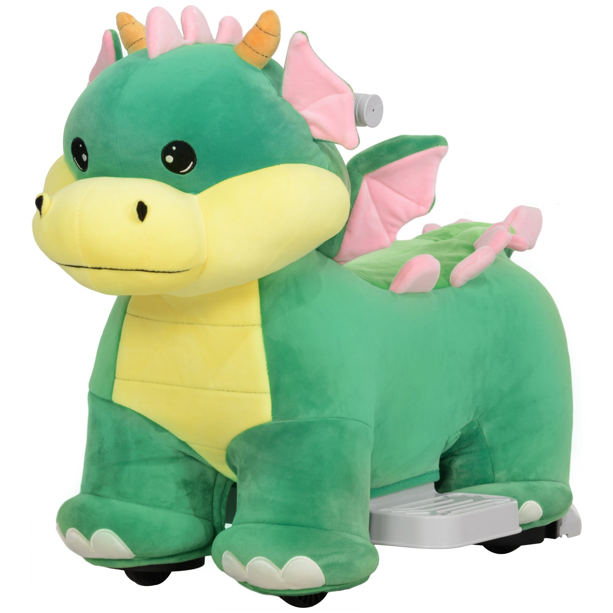 Battery Powered Ride on Toy, 6V Ride on Horse with Music Forward, PU Wheels, for 18-36 Months, Green