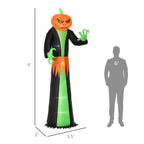 9' Halloween Inflatables Outdoor Decorations Pumpkin Head Ghost, Blow Up LED Yard Decor for Garden, Lawn, Party, Holiday, Waterproof