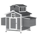 Chicken Coop for 2 Chickens, Wooden Hen House with Nesting Box, Pull-Out Tray, Ventilation Windows
