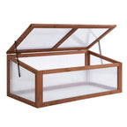 Wooden Cold Frame Greenhouse, Mini Greenhouse with Polycarbonate Board and Solid Wood Frame, Green House Cold Frame