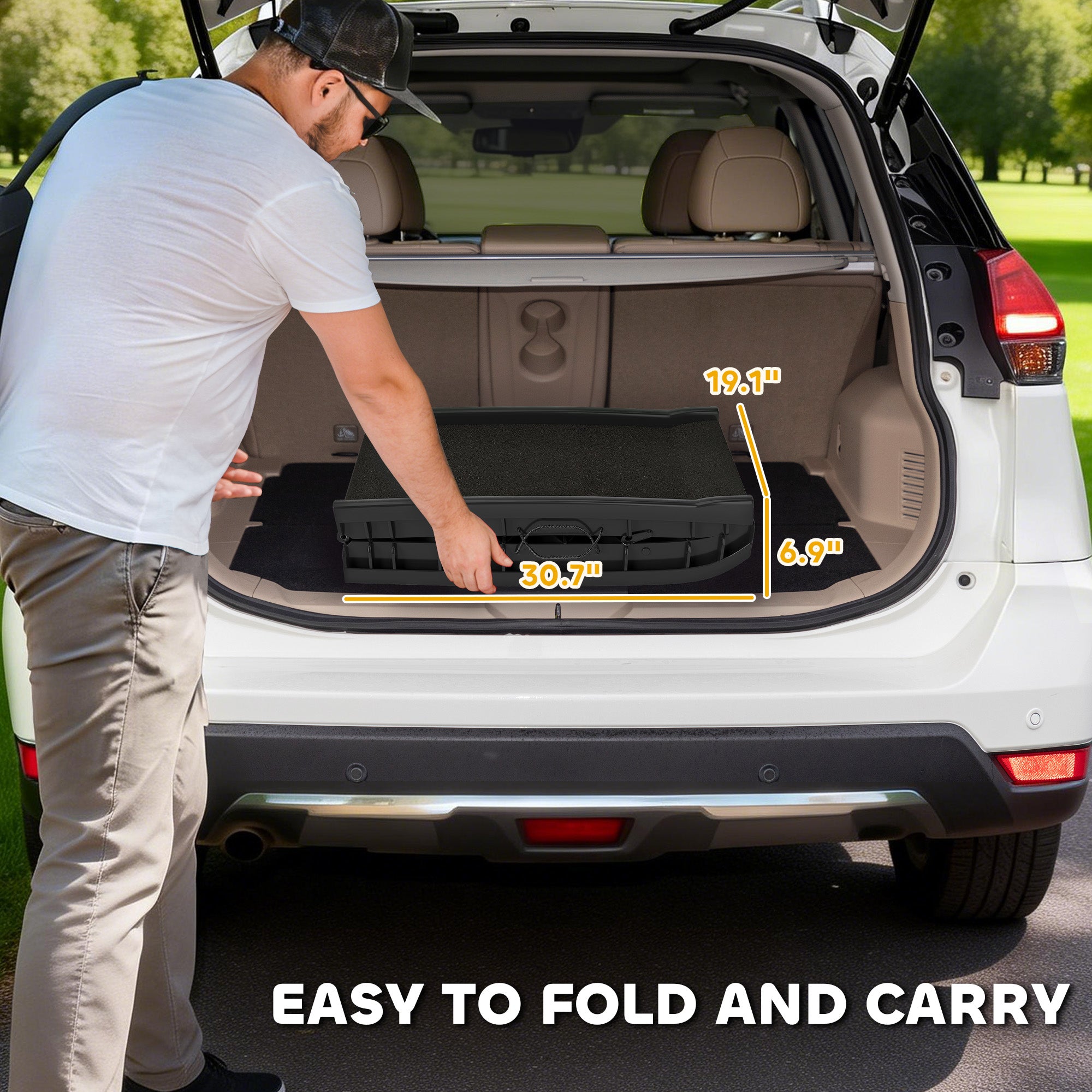 Folding Dog Ramp for Car, 61 Inches Portable Pet Ramp with Non Slip Frosted Surface, Raised Side Rails