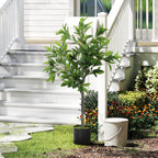 Potted Fake Plant, Lifelike Laurel Artificial Tree with 345 PEVA Leaves for Home Decor, Green