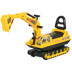 No Power Ride On Excavator Toy Tractors Digger Movable Scooter Walker Pretend Play Toddler Construction Truck Basket Storage For Boys Girls 18-48 Months Yellow Black