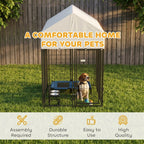 Outdoor Dog Kennel with Roof, 6' x 4' x 6' Heavy Duty Welded Wire Dog Playpen Enclosure with Escape-proof Lock