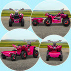 6V Electric Toy Car with Back Trailer, Forward Backward, Wear-Resistant Wheels for Ages 18-36 Months, Pink