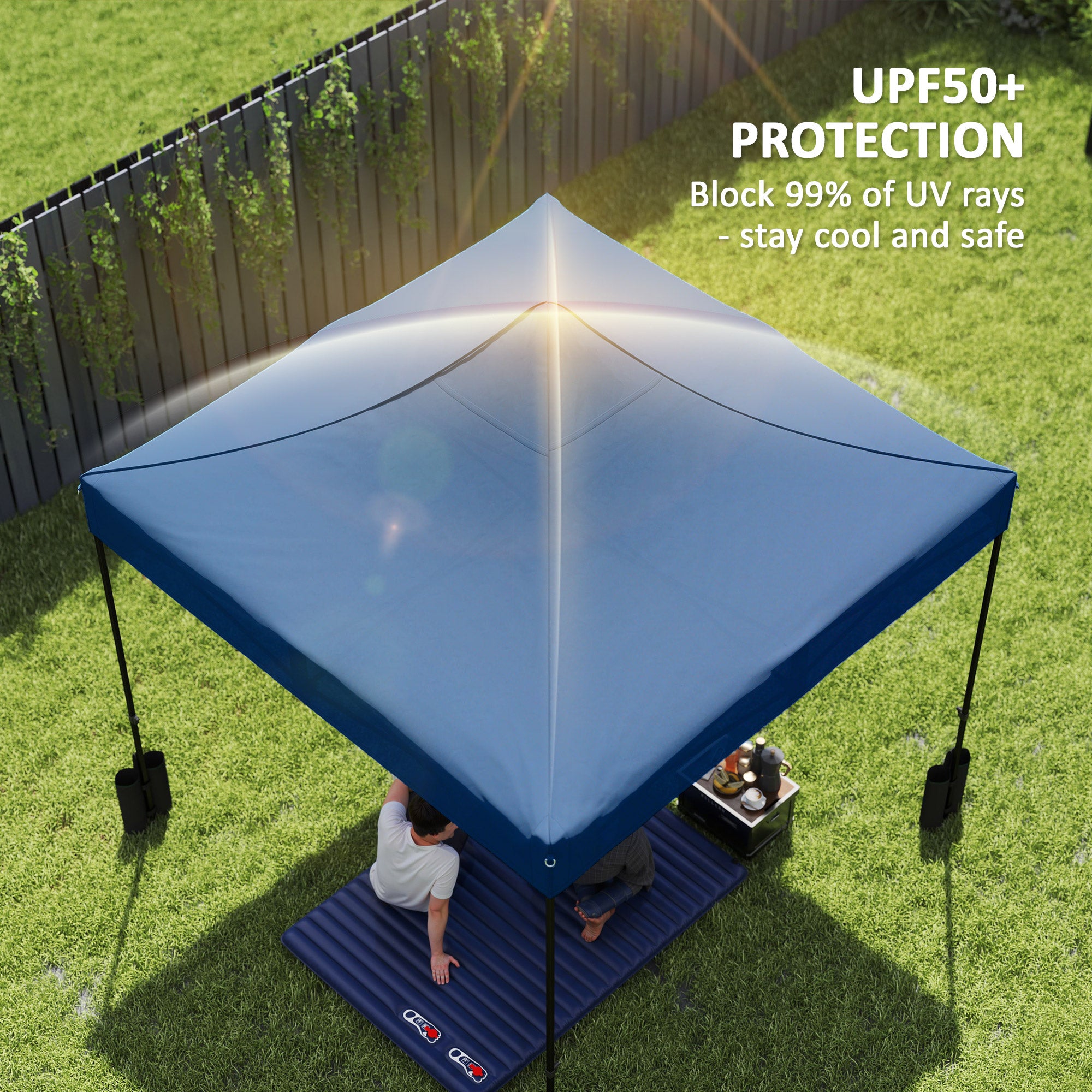 10' x 10' Replacement Canopy Top for Pop Up Canopy Tent with 4 Sand Bags, UPF50+ Protection, Navy Blue
