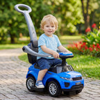 3 In 1 Push Cars for Toddlers Kid Ride on Push Car Stroller Sliding Car with Horn Music Light Function Secure Bar Ride on Toy for Boy Girl 18-36 Months, Blue