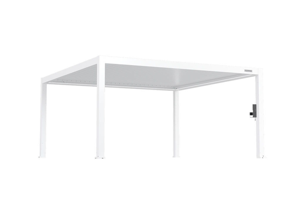 POWER+ PRO Gen 2 Motorized Pergola 16' x 16' White - 6063-T5 Aluminum Louvered Roof with LED Lighting