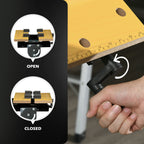 Work Bench Tool Stand with Adjustable Height and Angle, Carpenter Saw Table with 4 Clamps, Steel Frame, 220lbs Capacity
