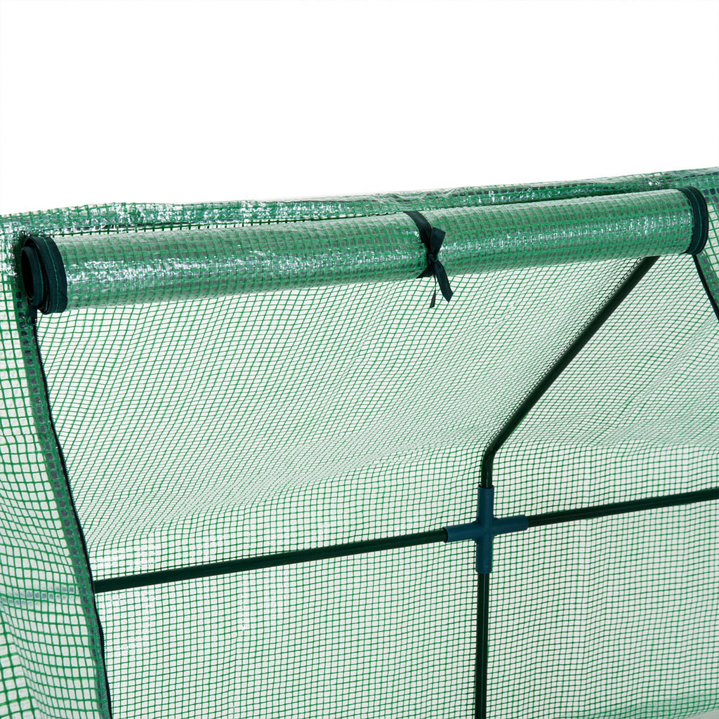 9' x 3' x 3' Portable Mini Greenhouse Outdoor Garden with Large Zipper Doors and Water/UV PE Cover, Green