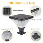 15" Outdoor LED Post Light with Remote Control, Dimmable and Timer Function, Weatherproof for Yard, Garden, 15" L x 15" W x 15.5" H, Black
