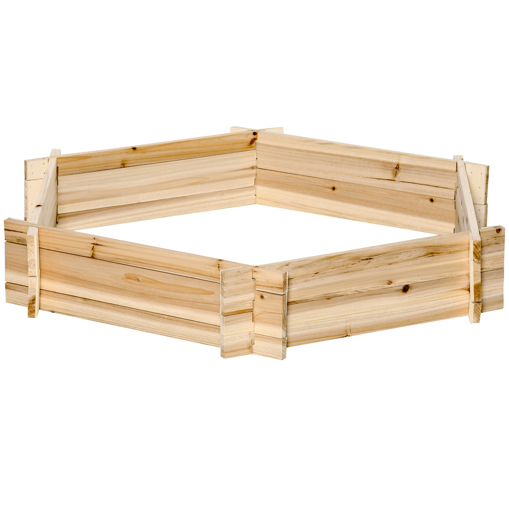 39'' x 36'' Screwless Raised Garden Bed, Hexagon Planter Box DIY Herb Garden