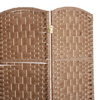 Room Divider 6 Panel, 6FT Tall Folding Privacy Screen, Freestanding Hand-Woven Partition for Room Separation with 360° Hinges, Paper Rope Diamond Weave, Natural