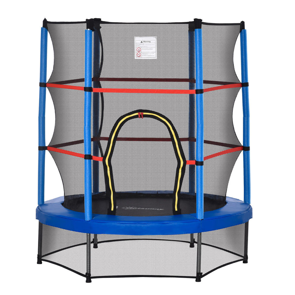 Φ5FT Kids Trampoline with Enclosure Net for Age 3 to 6 Years Blue