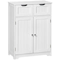 Freestanding Bathroom Storage Cabinet, Floor Cabinet with 2 Drawers, Adjustable Shelf, for Bathroom, Living Room or Entryway, White