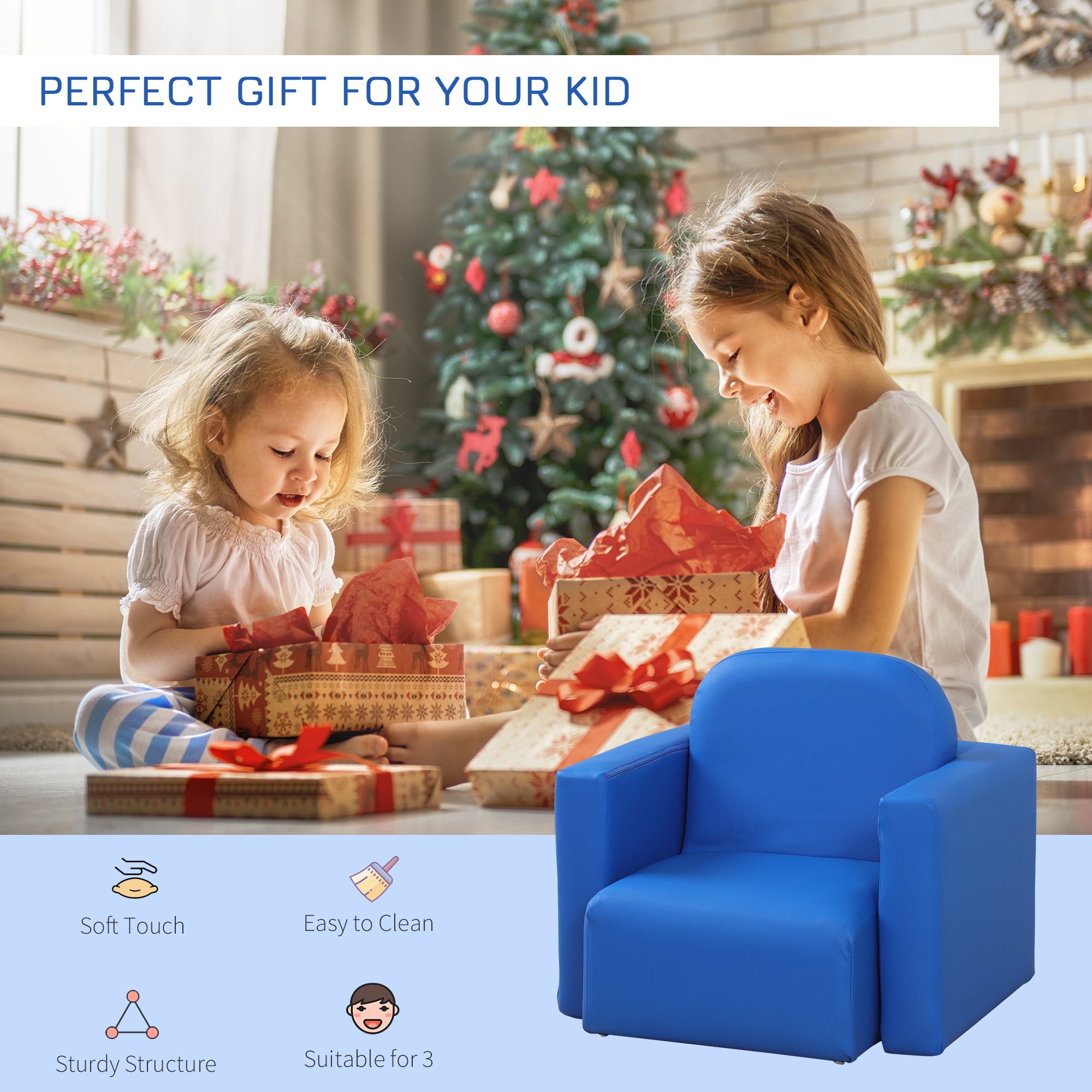 2-in-1 Convertible Table and Chair Set for Boys Girls for Boys Girls, Blue