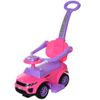 3 In 1 Push Cars for Toddlers Kid Ride on Push Car Stroller Sliding Car with Horn Music Light Function Secure Bar Ride on Toy for Boy Girl 18-36 Months, Pink