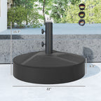 Patio Umbrella Base Holder, Heavy Duty Outdoor Umbrella Stand Base, Filled Up to 66lbs with Stand or 55lbs with Water for Garden, Poolside, Black