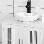 Bathroom Under Sink Cabinet Vanity Unit with Adjustable Shelf Space Saver, White
