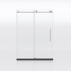 Frameless Shower Door with Stainless Steel Hardware, Support Bar, Bathroom Door with Waterproof Seals, 60" L x 0.5" W x 76" H, Brushed Nickel