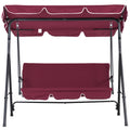 Outdoor Patio Swing Chair with Adjustable Tilt Canopy and Removable Cushion, Red