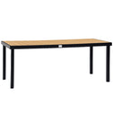 75" x 35" Outdoor Dining Table for 8 People, Rectangular Aluminum Frame Garden Table with All-Weather Faux Wood Top for Lawn, Patio, Natural