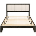 Full Bed Frame with Headboard Full Size Platform Bed Frame with Wooden Slats No Box Spring Needed Charcoal Gray