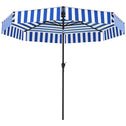8.6FT Patio Umbrella, UPF 30+ Outdoor Market Umbrella, 2-Tier Vented Patio Table Umbrella with Crank 8 Ribs, Tiltable Porch Umbrella for Garden Deck Poolside, Navy Blue