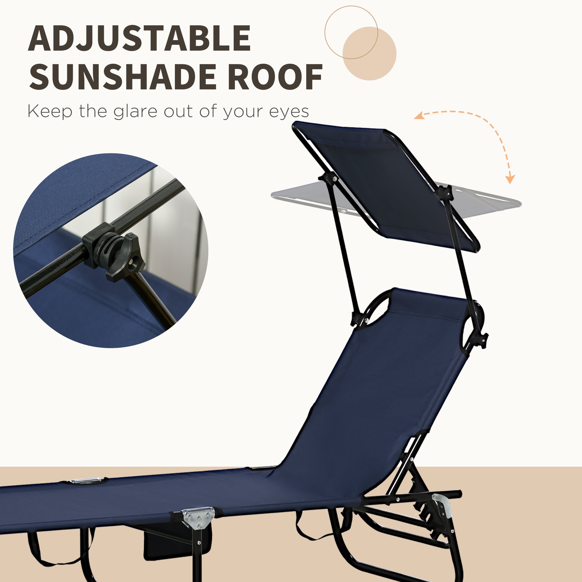 Chaise Lounge Pool Lounge Chairs Set of 2,Outdoor Sun Tanning Chairs,Reclining Back,Steel Frame and Side Pocket,Blue