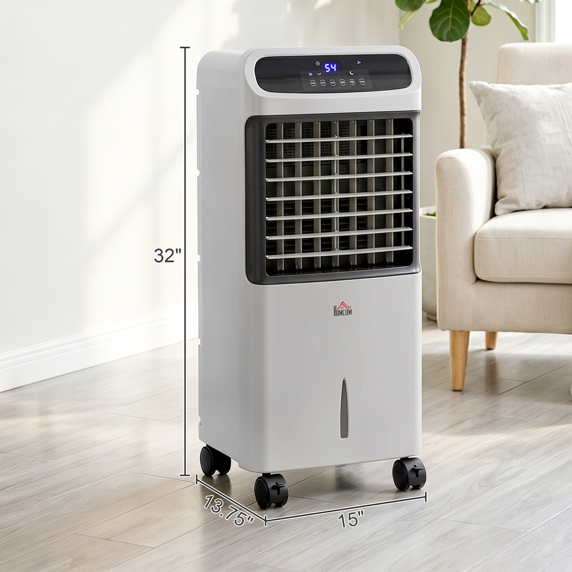 3-In-1 Ice Cooling Fan, Mobile Evaporative Air Cooler with Remote, Timer, Oscillating for Home Office, Bedroom, Gray